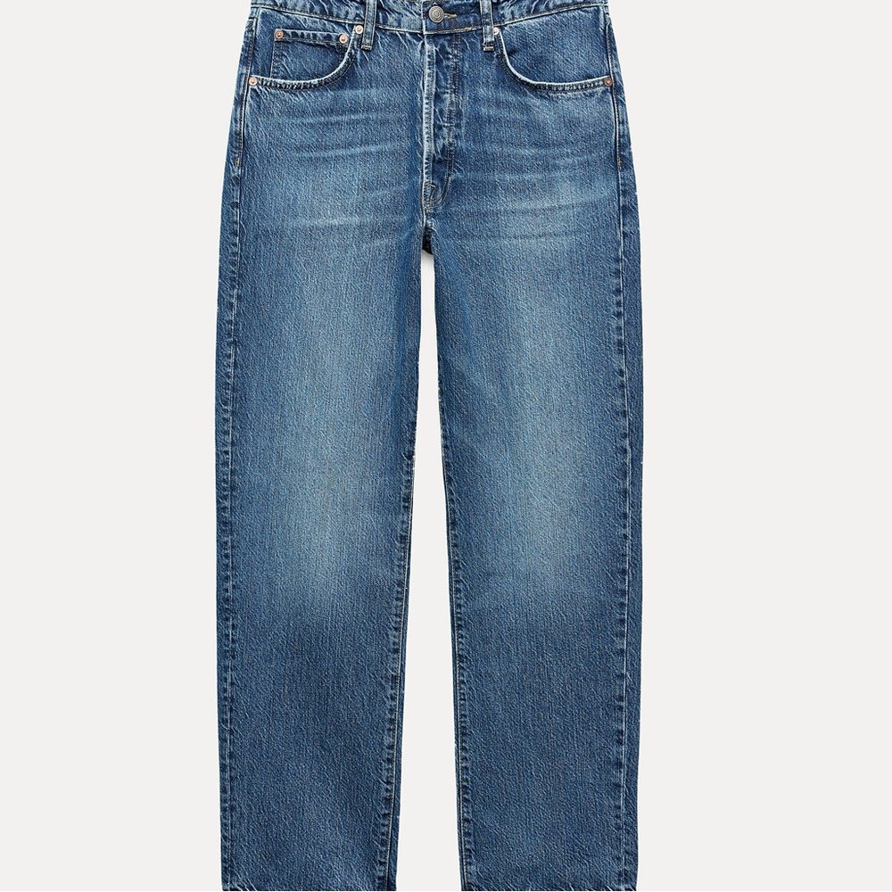 Denim Zara Mid-Waist Straight Leg Jeans 2 Small